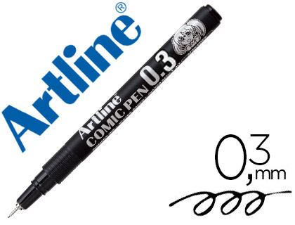 ROTULADOR ARTLINE CALIBRADO MICROMETRICO NEGRO COMIC PEN EK-283 PUNTA POLIACETAL 0,3 MM RESISTENTE AL AGUA