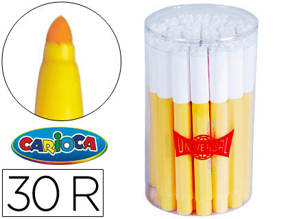 ROTULADOR CARIOCA JUMBO AMARILLO PUNTA GRUESA -BOTE DE 30 UNIDADES