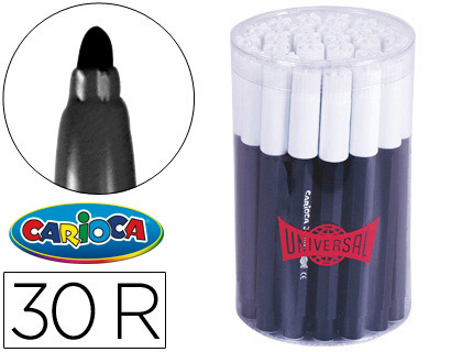 ROTULADOR CARIOCA JUMBO NEGRO PUNTA GRUESA -BOTE DE 30 UNIDADES