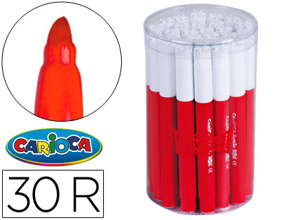 ROTULADOR CARIOCA JUMBO ROJO PUNTA GRUESA -BOTE DE 30 UNIDADES