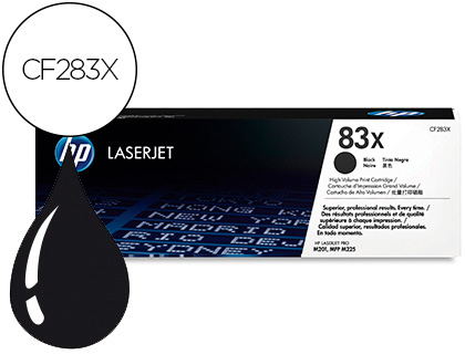 TONER HP CF283X LASERJET PRO MFP M201N/MFP M201DW/MFP M225 ALTA CAPACIDAD NEGRO 2200 PAG