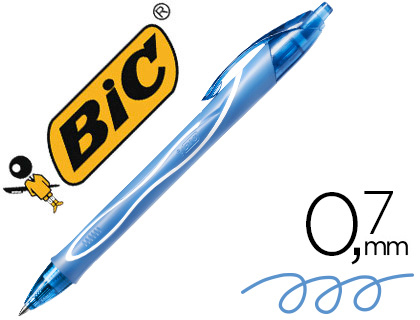 BOLIGRAFO BIC GELOCITY QUICK DRY RETRACTIL TINTA GEL TURQUESA PUNTA DE 0,7 MM