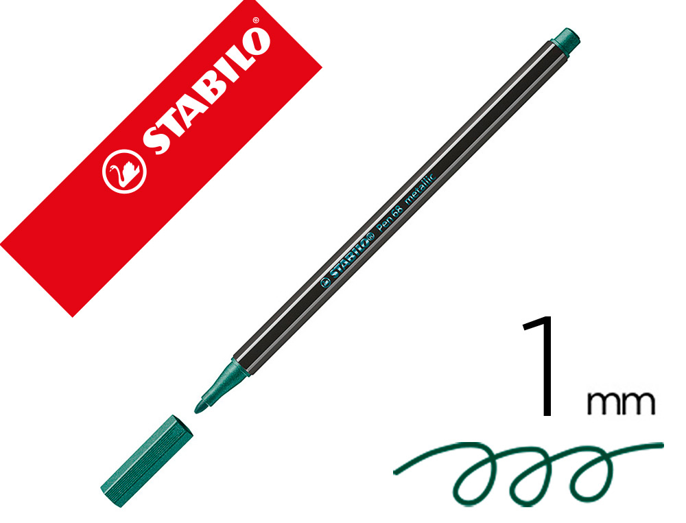 ROTULADOR STABILO PEN 68 METALICO VERDE 1 MM