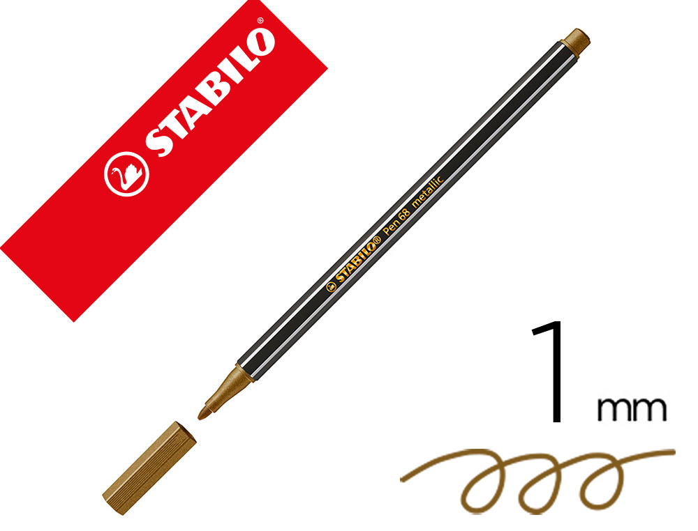 ROTULADOR STABILO PEN 68 METALICO ORO 1 MM