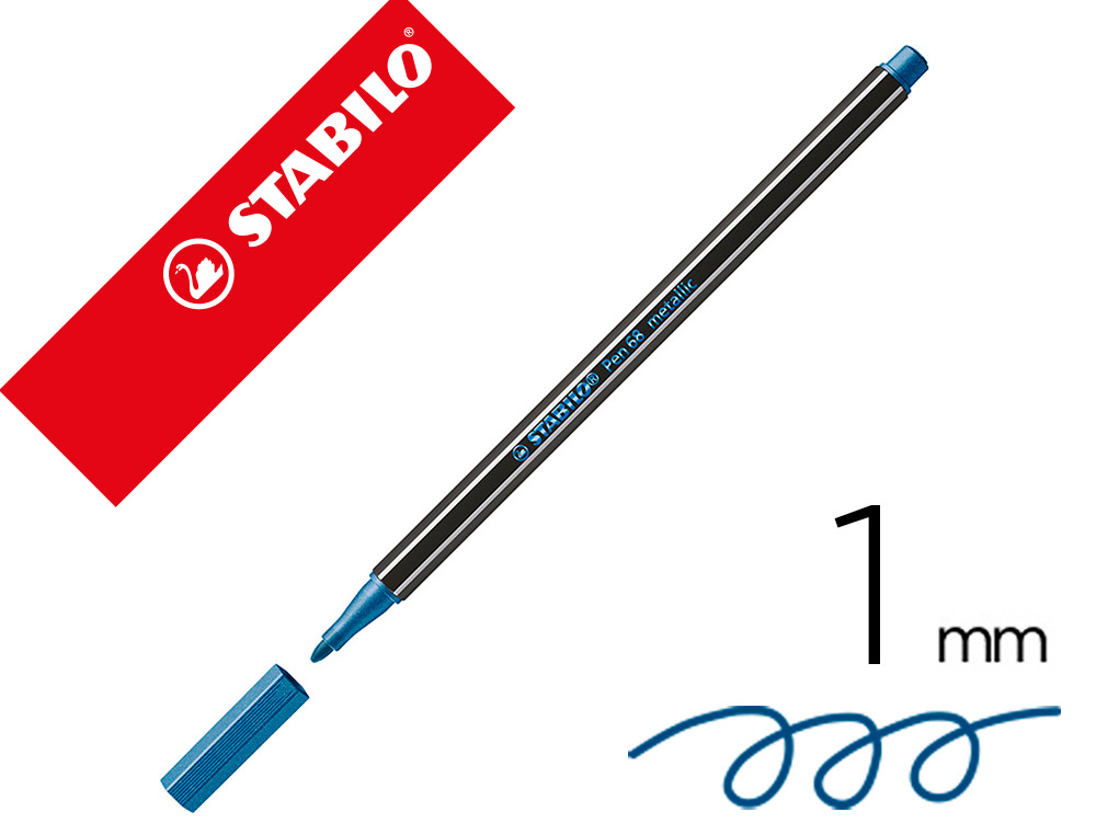 ROTULADOR STABILO PEN 68 METALICO AZUL 1 MM