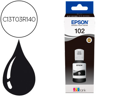 TINTA EPSON Nº 102 NEGRO ET-4750 ET-3700 ET-2750 ET 3750 ET-2756 ET-2700  BOTELLA 70 ML 7.500 PAG 