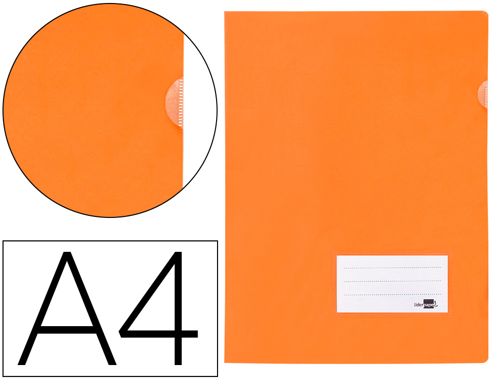 CARPETA LIDERPAPEL DOSSIER A4 U ERO NARANJA FLUOR OPACO