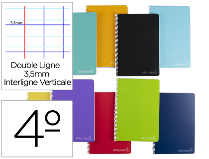 CUADERNO ESPIRAL LIDERPAPEL CUARTO WITTY TAPA DURA 80H 75GR RAYADO MONTESSORI 3,5 MM COLORES SURTIDOS