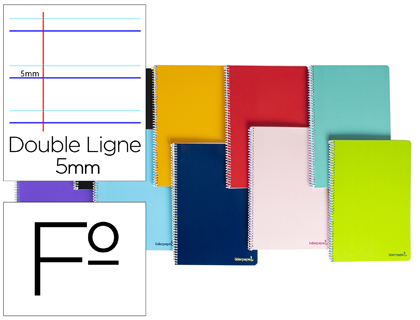 CUADERNO ESPIRAL LIDERPAPEL FOLIO SMART TAPA BLANDA 80H 60GR RAYADO MONTESSORI 5MM CON MARGEN COLORES SURTIDOS