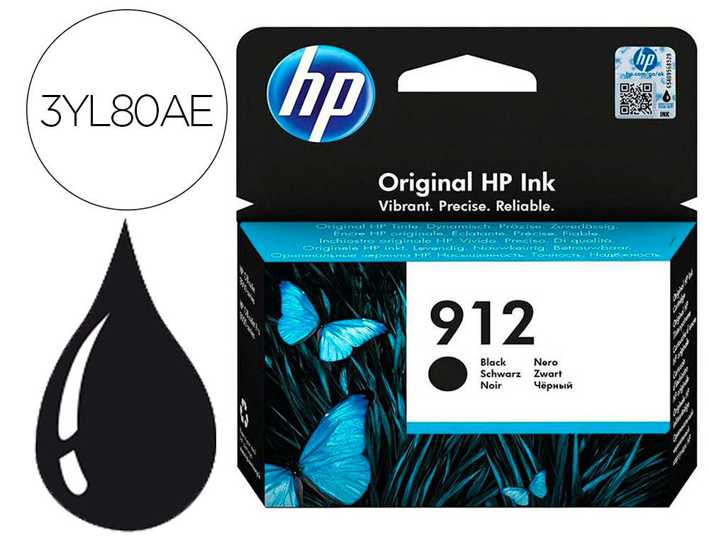 INK-JET HP 912 OFFICEJET 8010 / 8020 / 8035 NEGRO 300 PAG