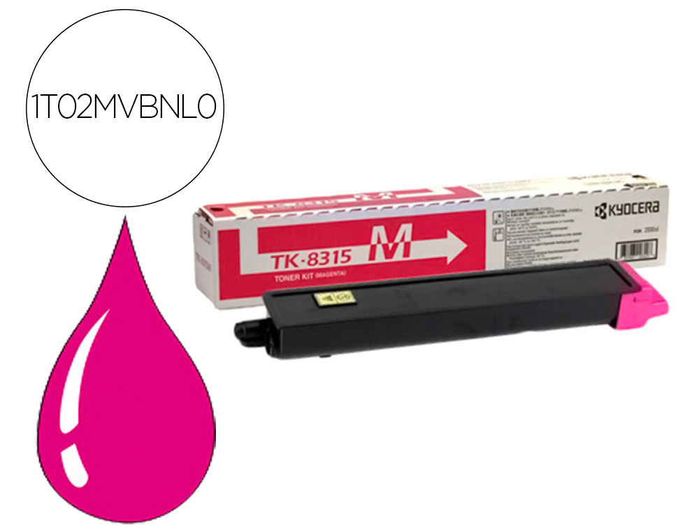 TONER KYOCERA TK 8315M TASKALFA 2550CI MAGENTA 6000 PAGINAS