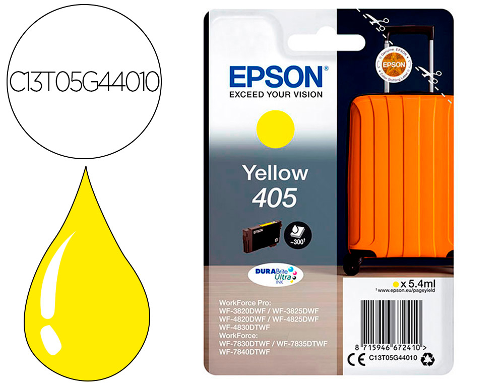 INK-JET EPSON 405 WF-3820DWF / WF-4820DWF / WF-7830DTWF / WF-7840DTWF AMARILLO