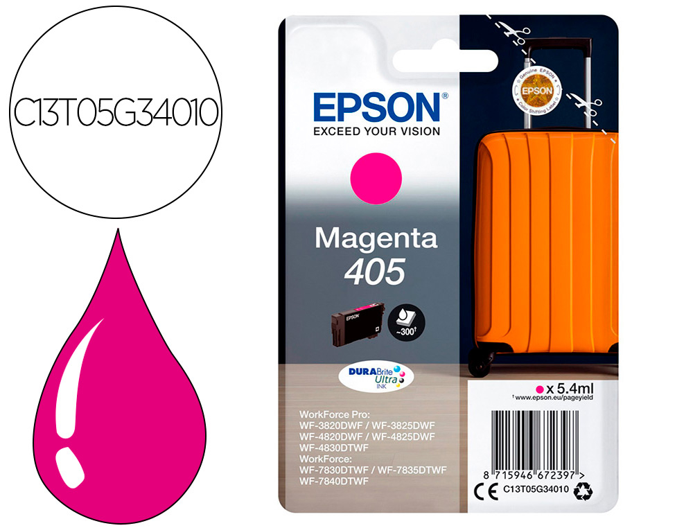 INK-JET EPSON 405 WF-3820DWF / WF-4820DWF / WF-7830DTWF / WF-7840DTWF MAGENTA