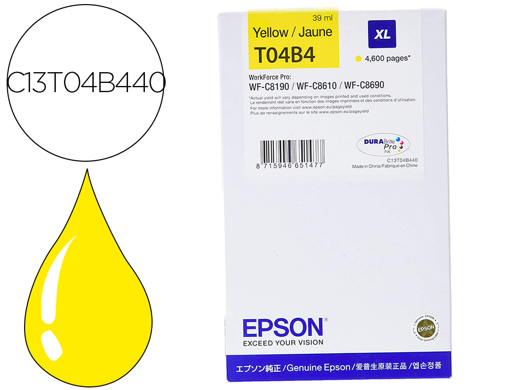 INK-JET EPSON WF-C81XX / WF-C86XX XL AMARILLO