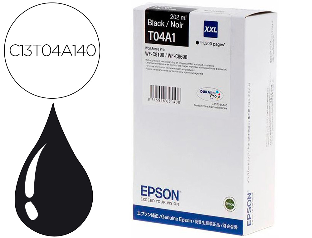 INK-JET EPSON WF-C8190 / WF-C8690 XXL NEGRO