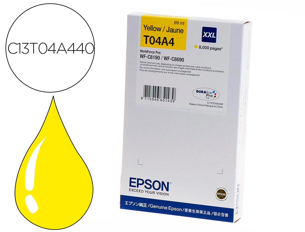 INK-JET EPSON WF-C8190 / WF-C8690 XXL AMARILLO