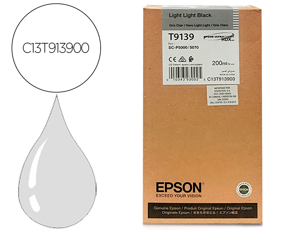 INK-JET EPSON T9139 LIGHT LIGHT NEGRO INK 200ML