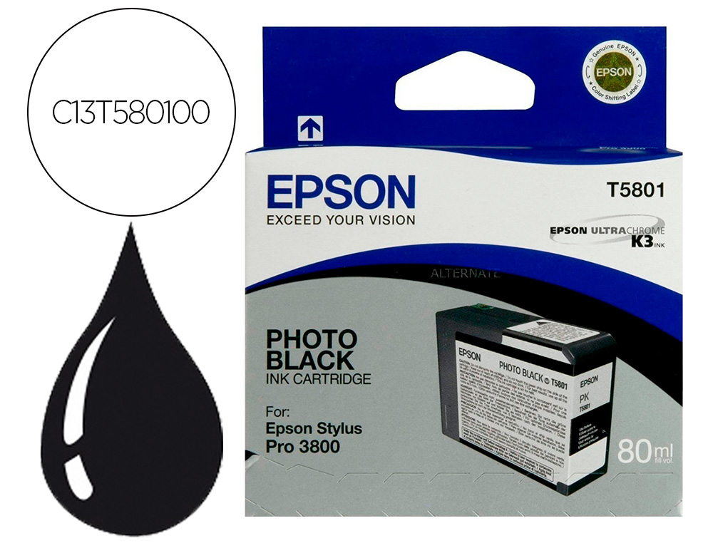 INK-JET EPSON STYLUS PRO-3800/3880 NEGRO PHOTO (80ML)