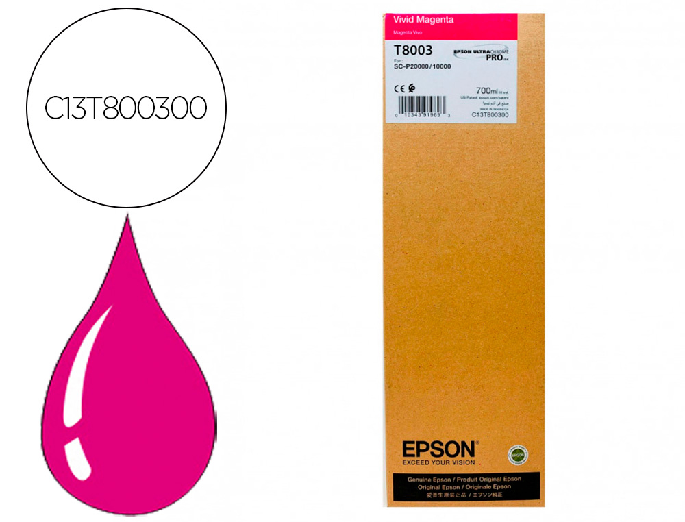 INK-JET EPSON SINGLEPACK VIVID MAGENTA T800300 ULTRACHROME PRO 700ML