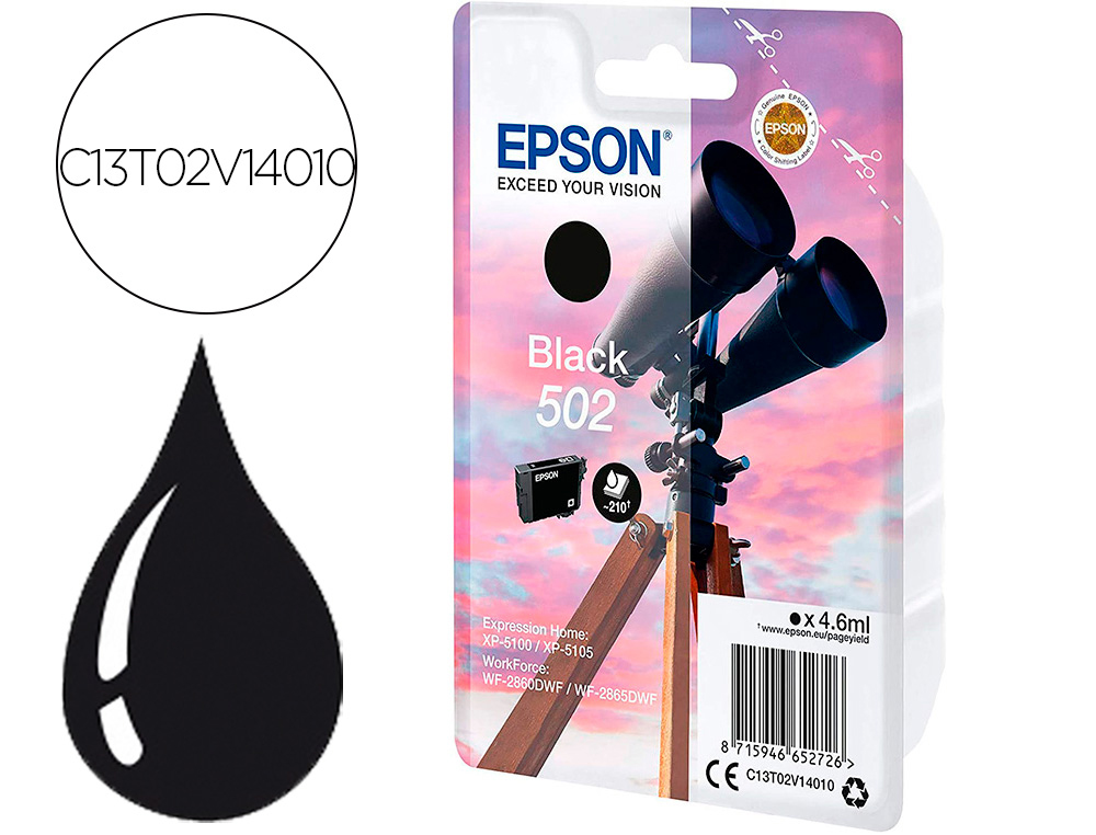 INK-JET EPSON SINGLEPACK NEGRO 502 INK