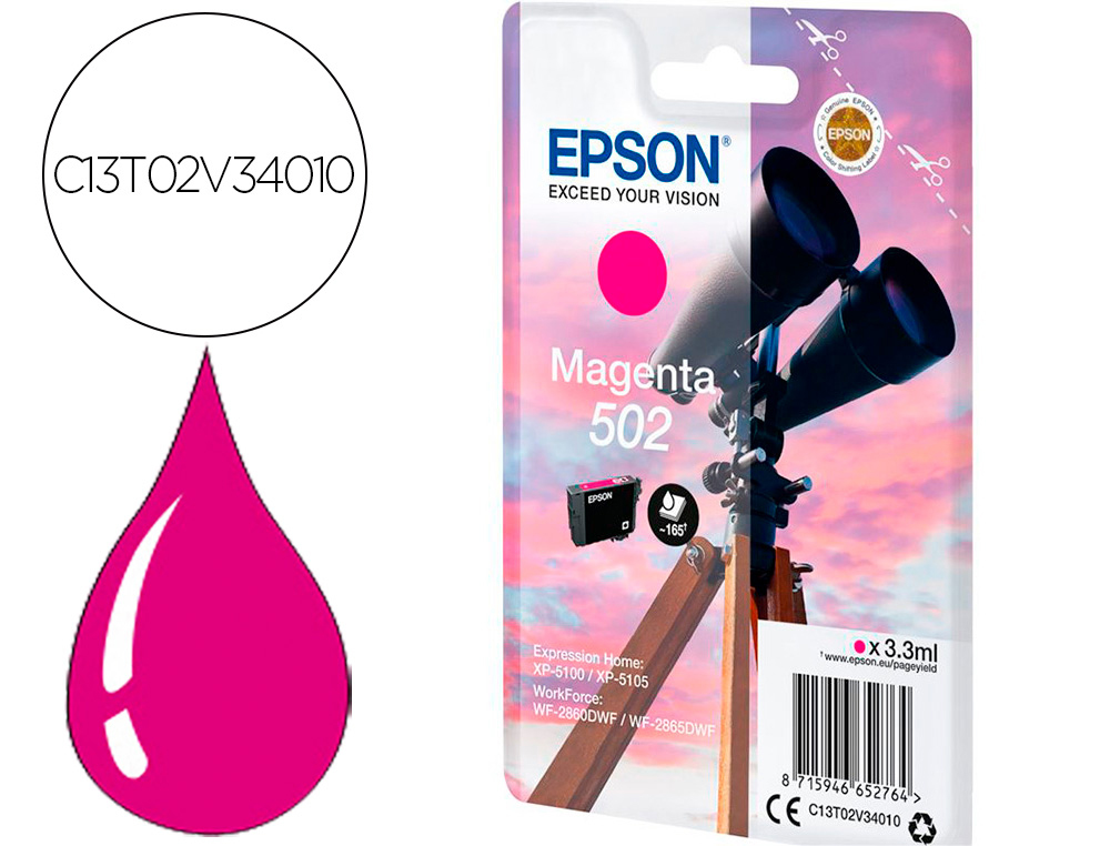 INK-JET EPSON SINGLEPACK MAGENTA 502 INK