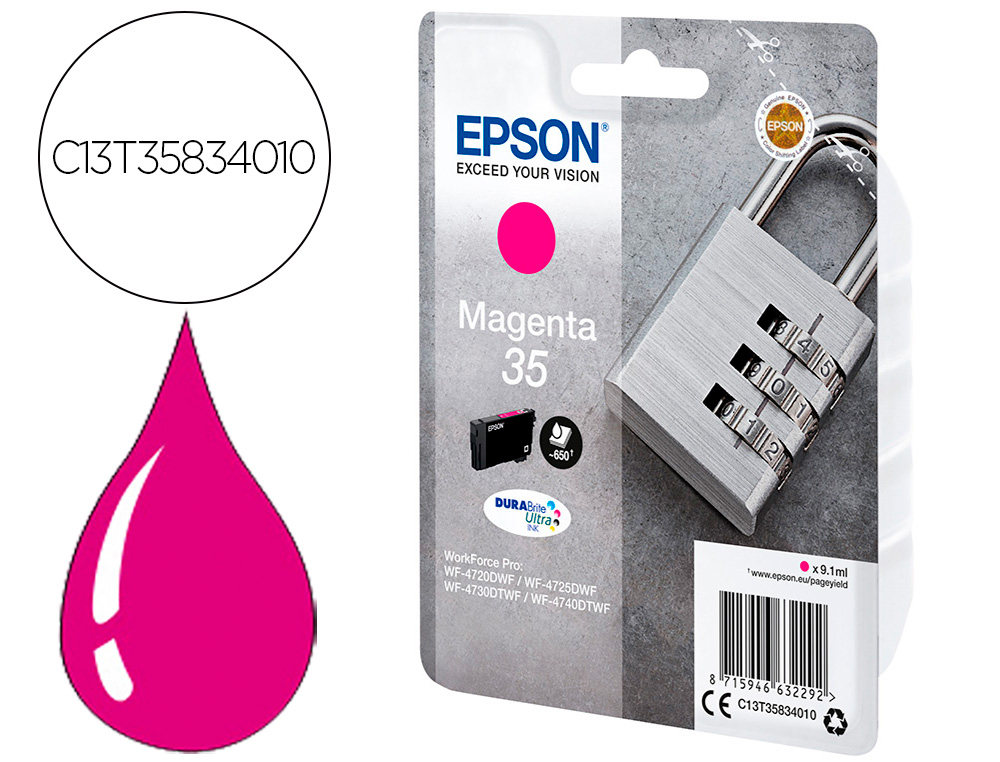 INK-JET EPSON SINGLEPACK MAGENTA 35 DURABRITE ULTRA INK