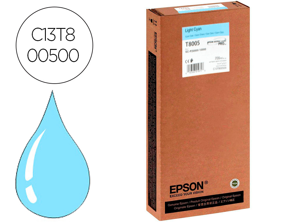 INK-JET EPSON SINGLEPACK LIGHT CIAN T800500 ULTRACHROME PRO 700ML