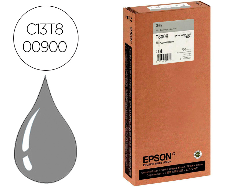 INK-JET EPSON SINGLEPACK GRAY T800900 ULTRACHROME PRO 700ML