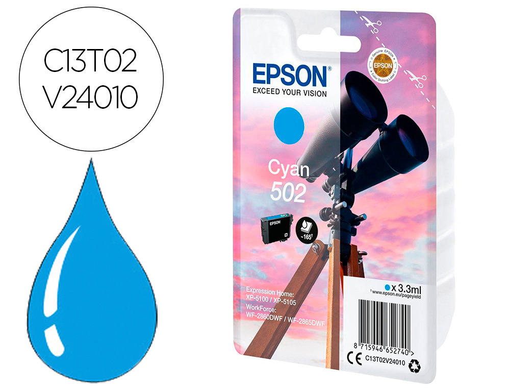 INK-JET EPSON SINGLEPACK CIAN 502 INK