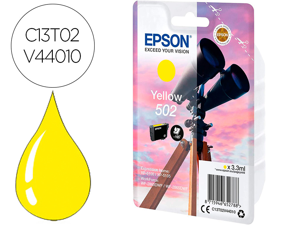 INK-JET EPSON SINGLEPACK AMARILLO 502 INK