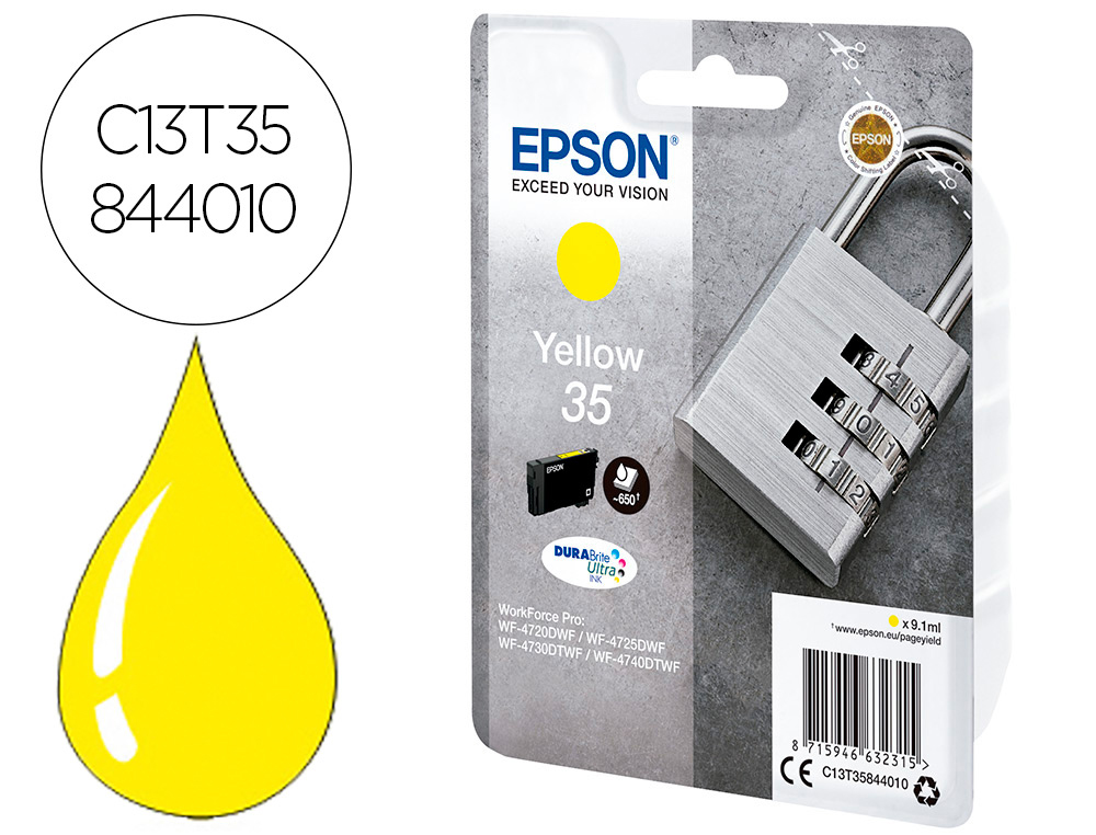 INK-JET EPSON SINGLEPACK AMARILLO 35 DURABRITE ULTRA INK