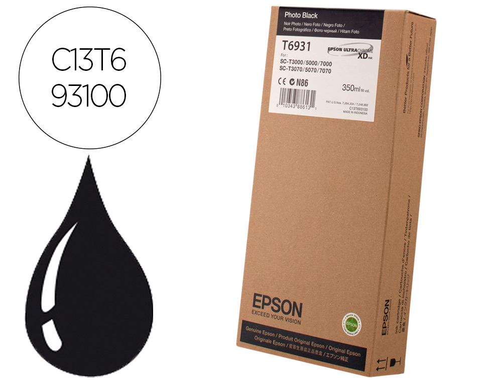 INK-JET EPSON GF SERIE SC-T NEGRO FOTO 350 ML