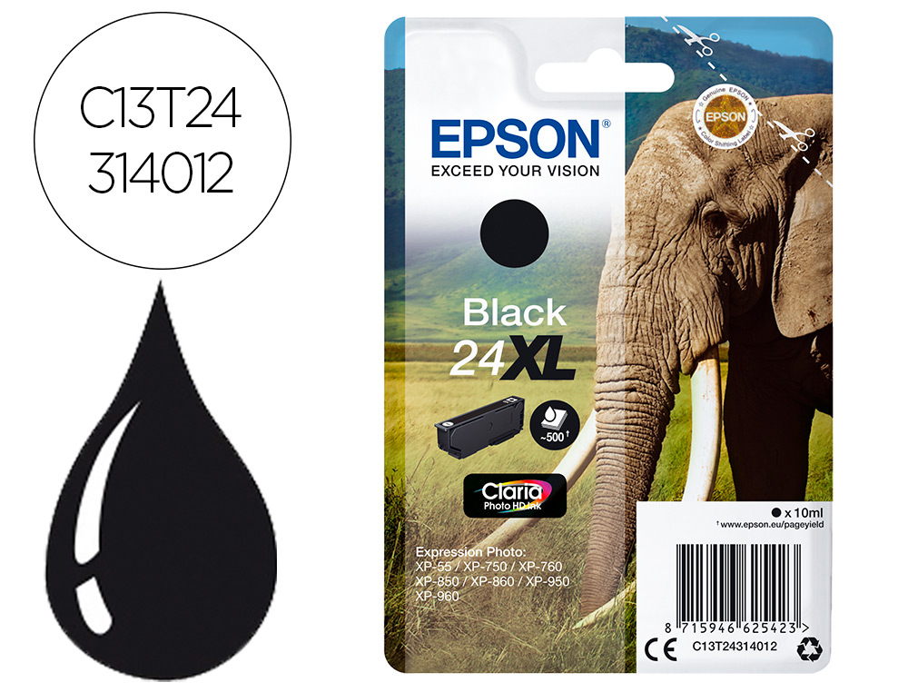 INK-JET EPSON CLARIA PHOTO HD INK NEGRO 24XL EXPRESSION PHOTO XP-760/950