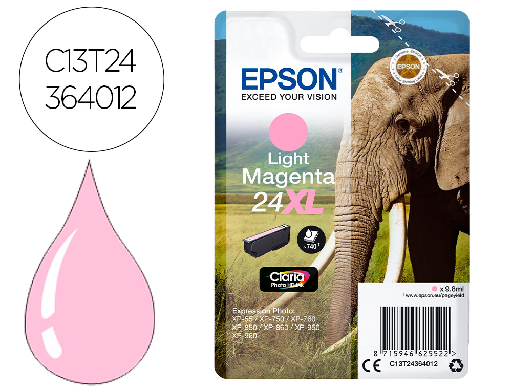 INK-JET EPSON CLARIA PHOTO HD INK MAGENTA CLARO 24XL EXPRESSION PHOTO XP-950