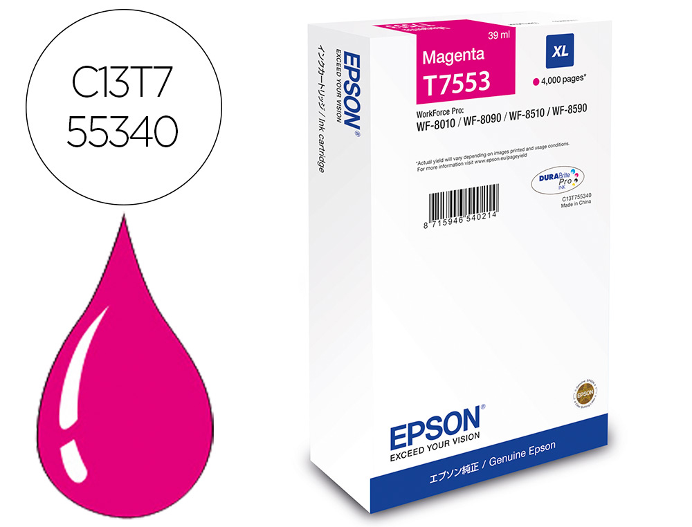 INK-JET EPSON MAGENTA XL 4000P WF-8XXX