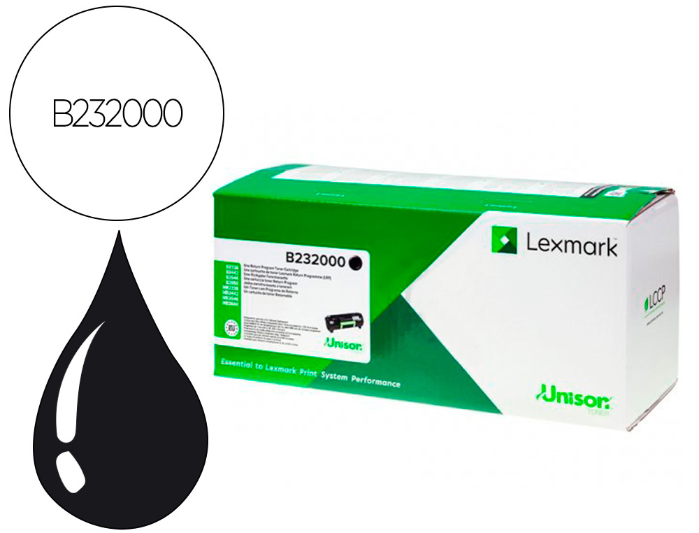 TONER LEXMARK LASER B232000 B2442DW / MB2546DN / B2650DW / MB2338DW NEGRO 3000 PAGINAS