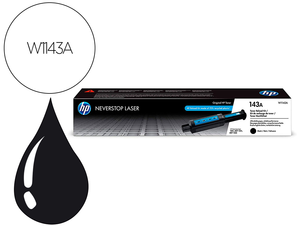 TONER HP LASERJET 143A NEVERSTOP 1000 SERIES / 1200 SERIES NEGRO 2500 PAGINAS