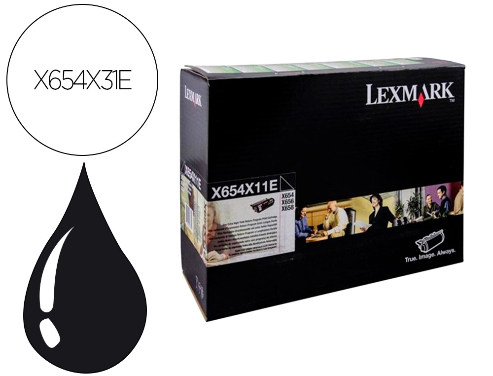 TONER LEXMARK LASER X654X31E / X654DE/ 654 / 656DE / 658DE NEGRO 36000 PAGINAS