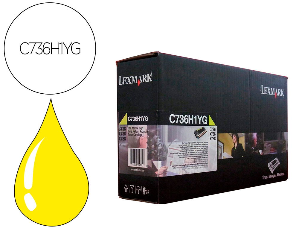 TONER LASER LEXMARK C736H1YG AMARILLO 10000 PAGINAS