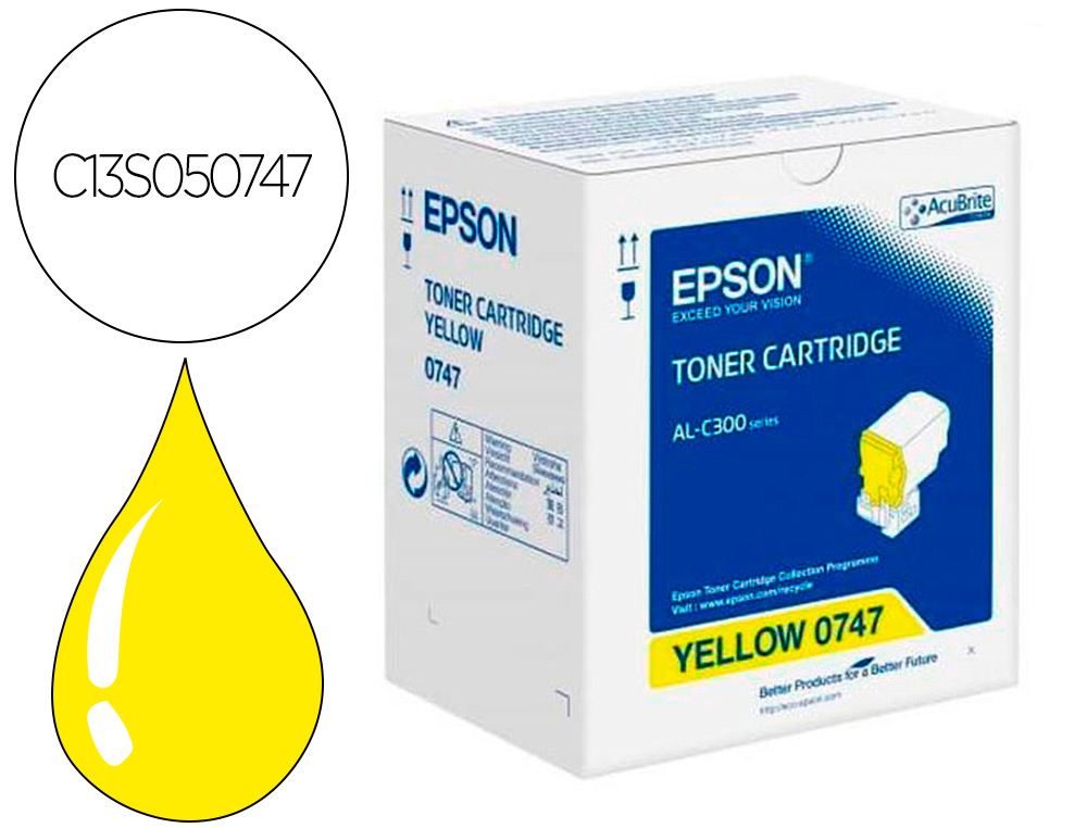 TONER EPSON C13S050747 AMARILLO 8 800 PAGINAS