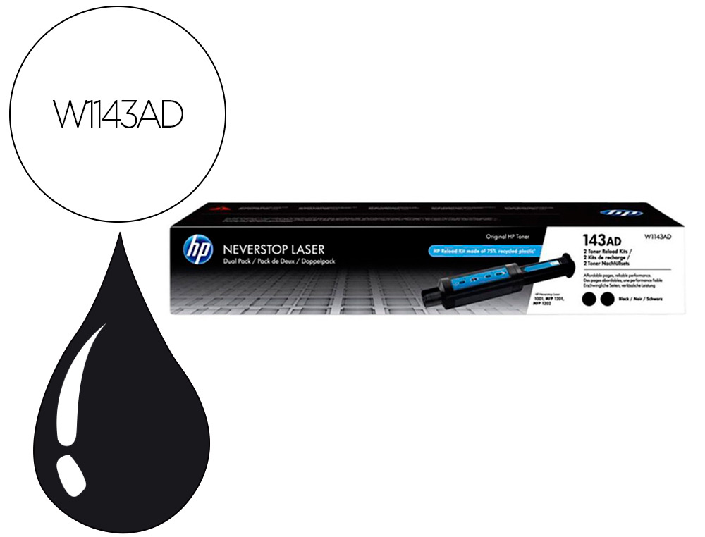 TONER HP 143AD NEGRO 2500 PAGINAS PACK DE 2 UNIDADES