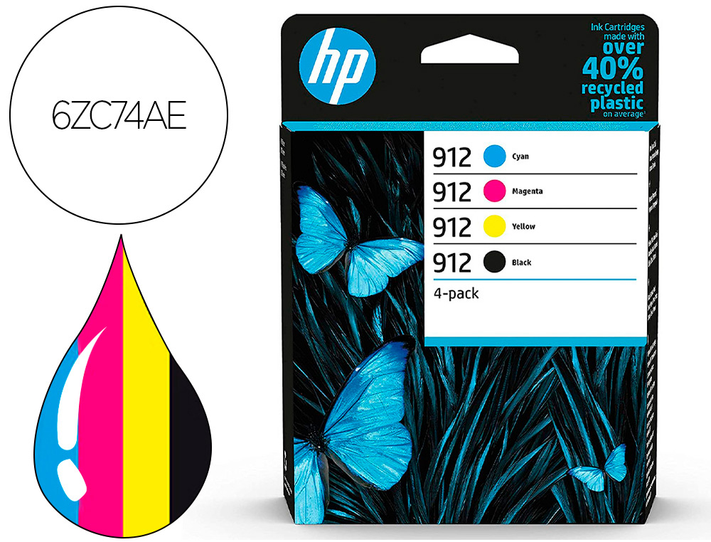 TONER HP 912 -6ZC74AE MULTI PACK NEGRO / CIAN / MAGENTA / AMARILLO