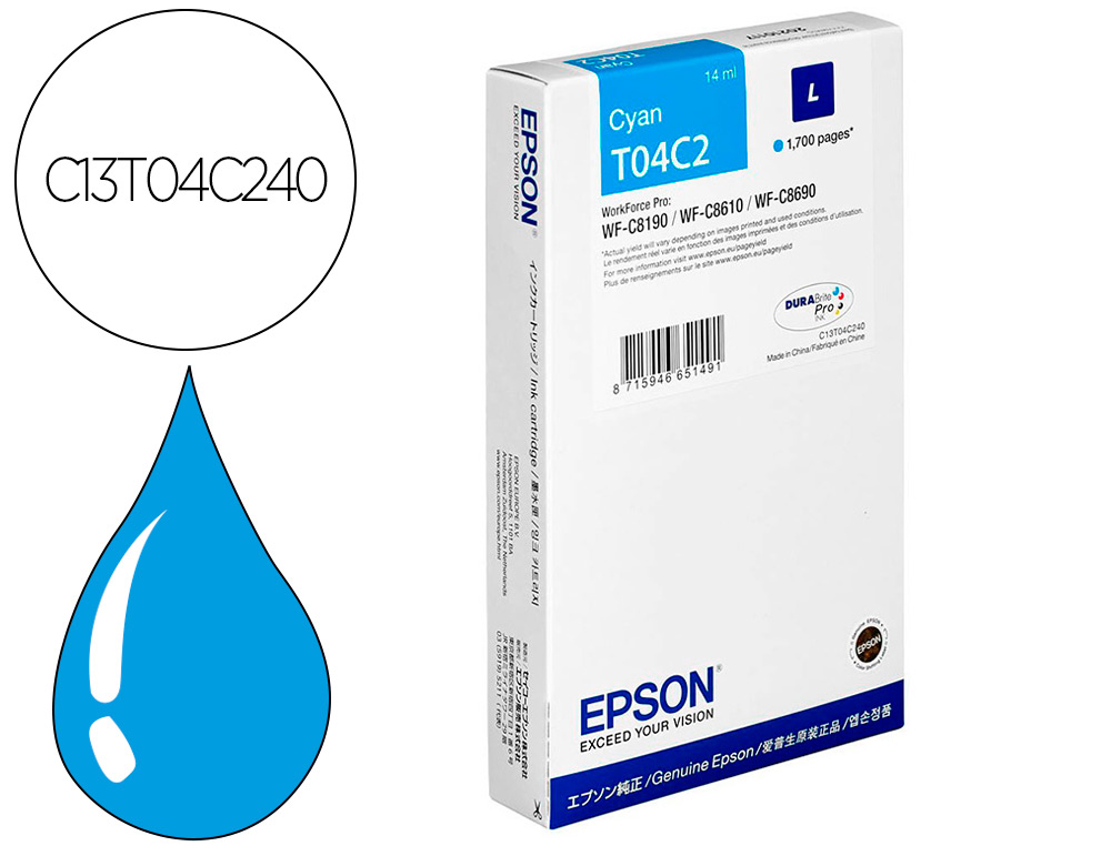 INK-JET EPSON T04C2 CIAN 1700 PAGINAS