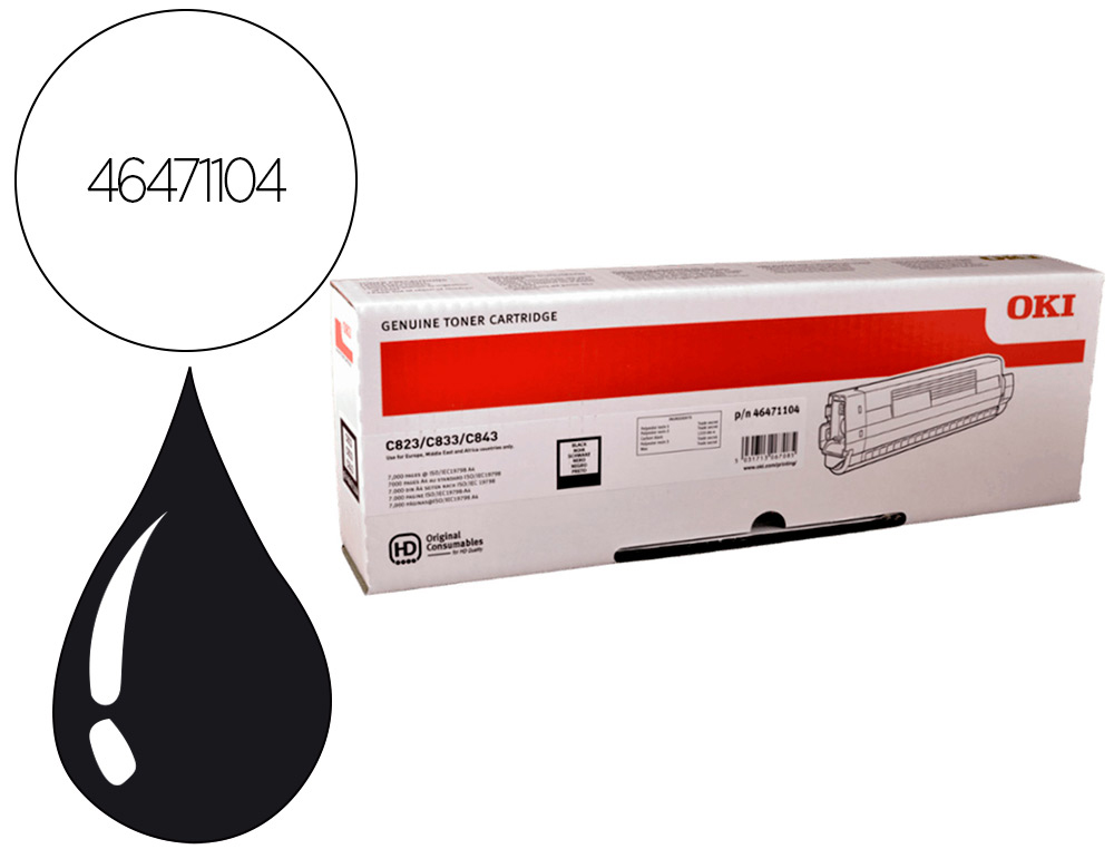 TONER OKI LASER 46471104 NEGRO 7000 PAGINAS