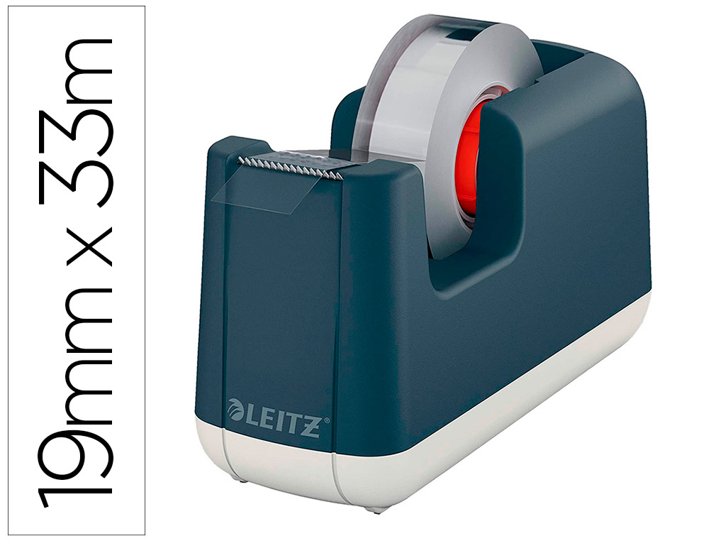 PORTARROLLO SOBREMESA LEITZ COSY PLASTICO PARA CINTAS 33 MT GRIS