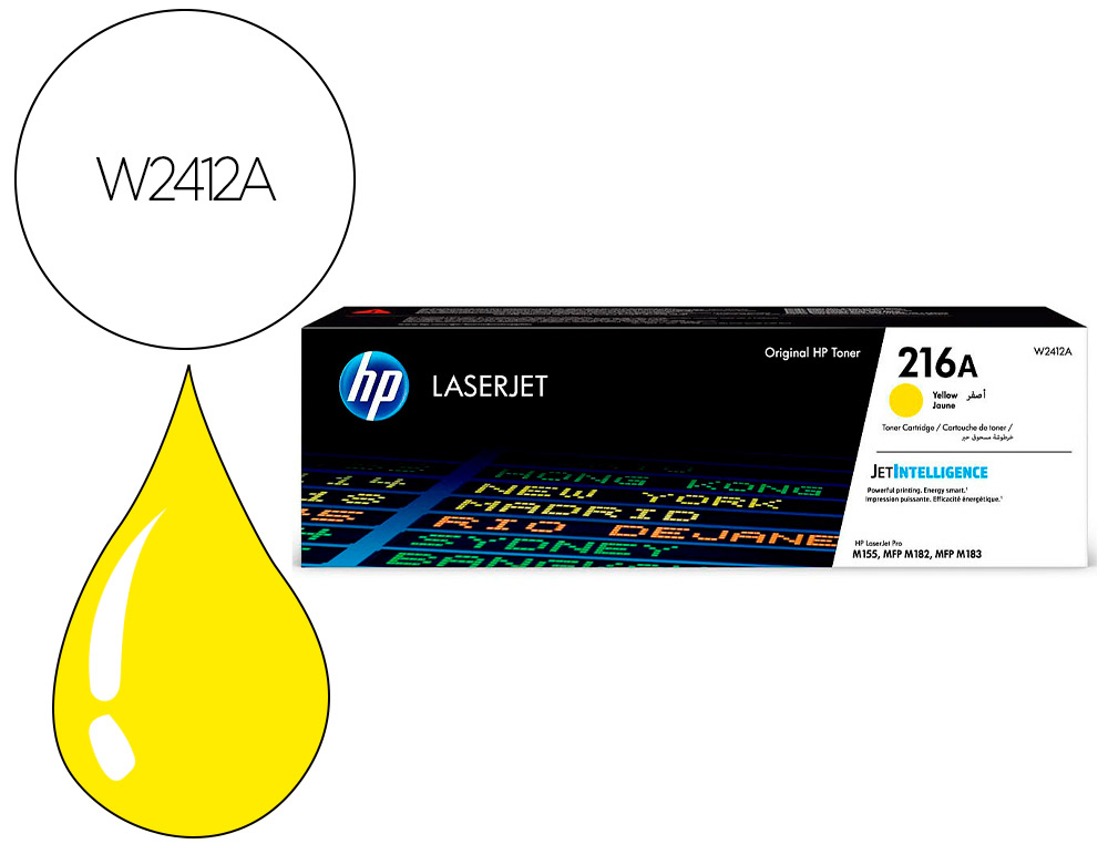 TONER HP 216A LASERJET PRO M155 / MFP M182N /MFP M183FW AMARILLO 850 PAGINAS