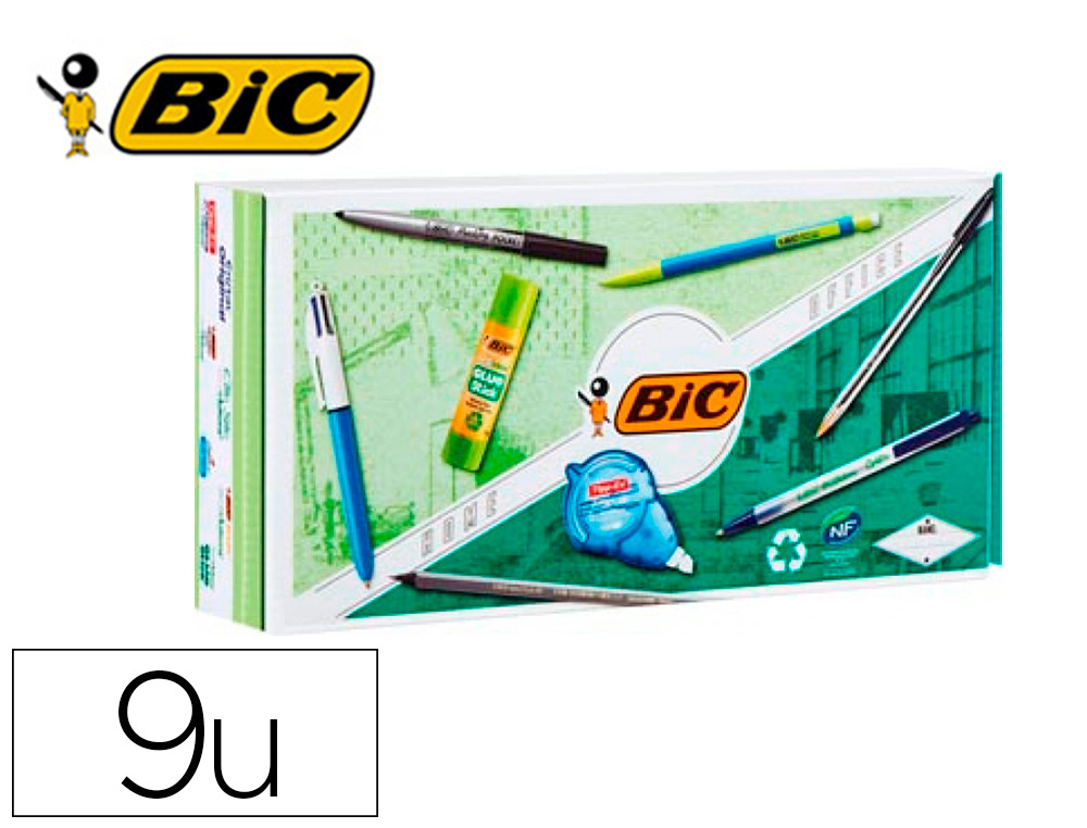 PACK OFICINA BIC CON 9 PIEZAS ECO/RECICLADO SURTIDAS