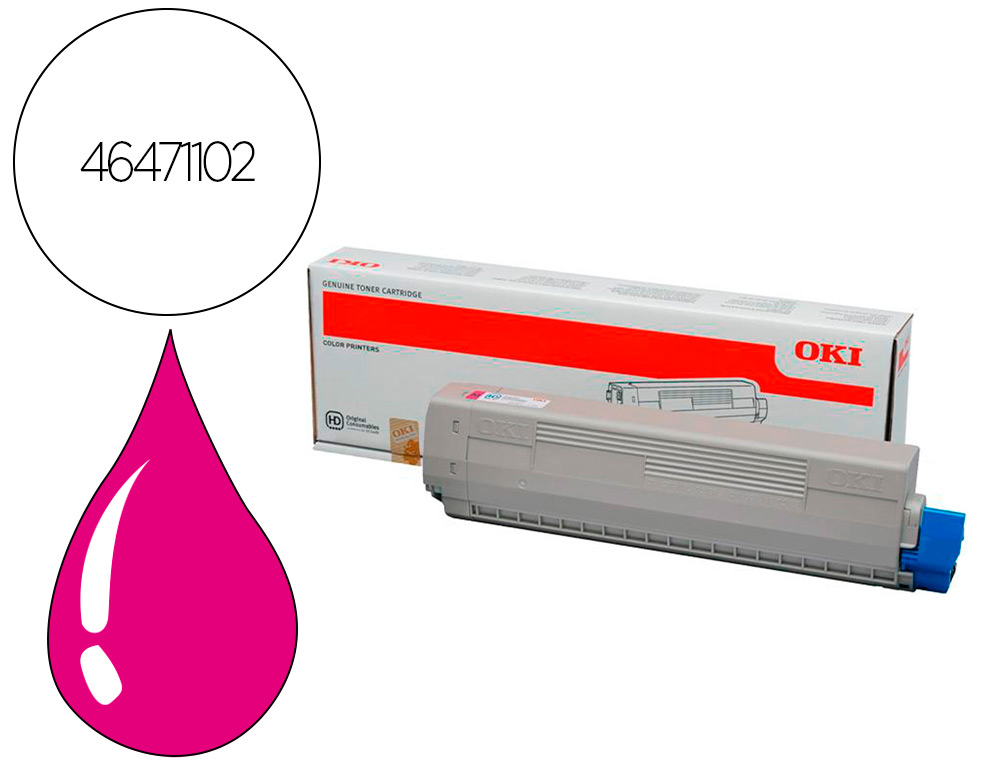 TONER OKI LASER 46471102 C823DN MAGENTA 7000 PAGINAS