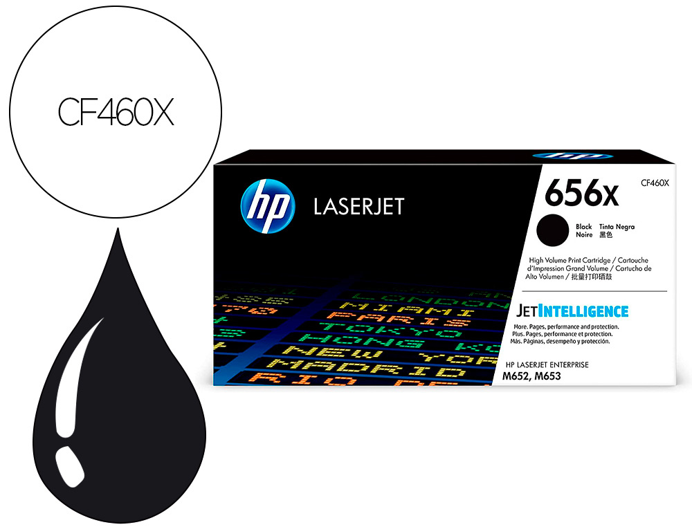 TONER HP LASER 656X-CF460X NEGRO 27000 PAGINAS