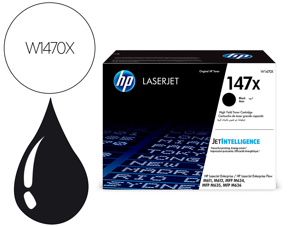 TONER HP 147X M611 / M612 / MFP M635 / MFP M 636 NEGRO 25200 PAGINAS